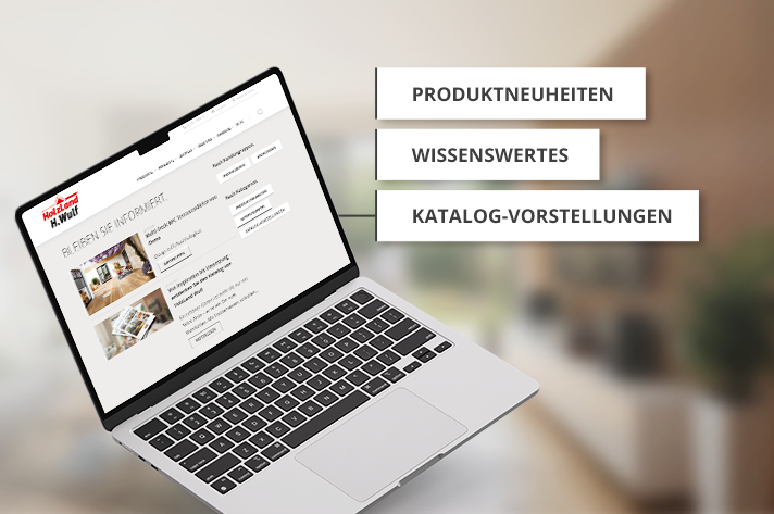 HolzLand Wulf Blog Mockup HolzLand Wulf Blog auf einem Laptop